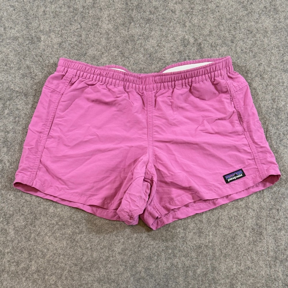 Patagonia Girls Kids Pink Baggies Pull-On Activewear Shorts Youth Size XL 14